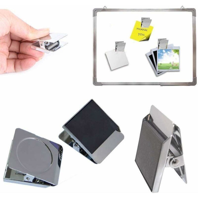 10 Pieces Magnetic Clips, Metal Magnet Clips Fridge Magnet Clips Magnetic Clips Magnet Clips Drawing Clips For - Image 4