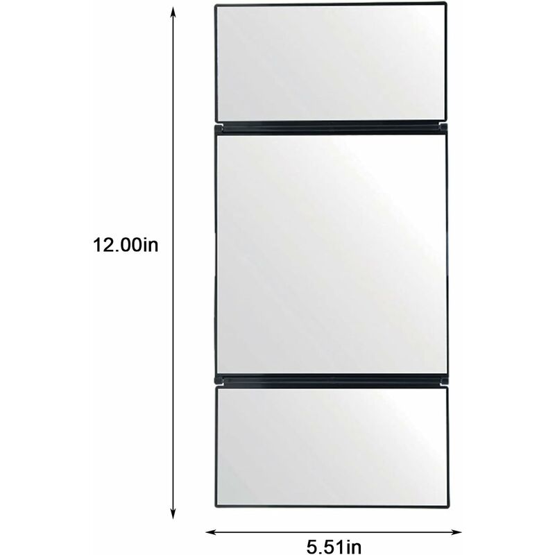 Car Vanity Mirror Universal Sun Visor Mirror Tri-Fold Design Folding Vanity Mirror Cosmetic Makeup Mirror Auto Supplies - Image 2