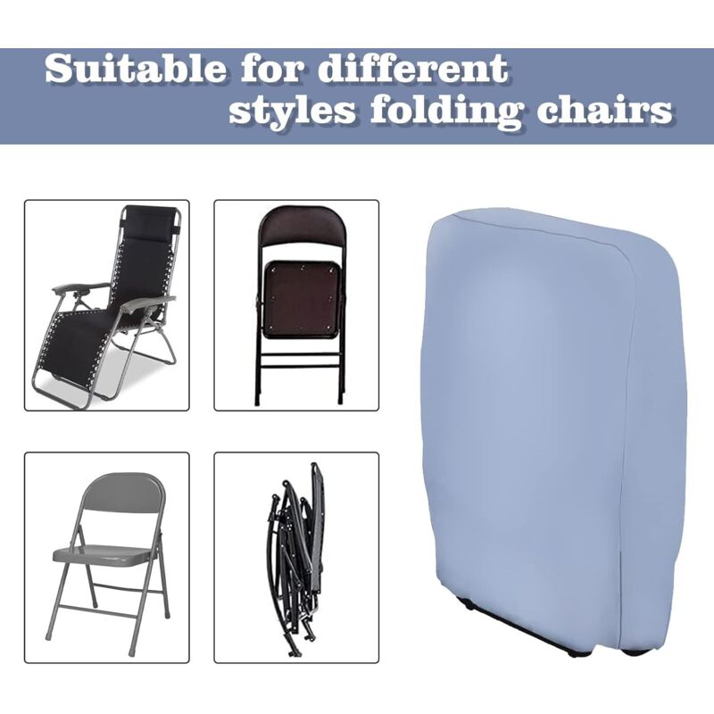 2 pcs Folding Sun Lounger Cover, Windproof Anti-Uv Waterproof Folding Garden Chair Covers, Garden Sun Lounger Cover, - Image 3