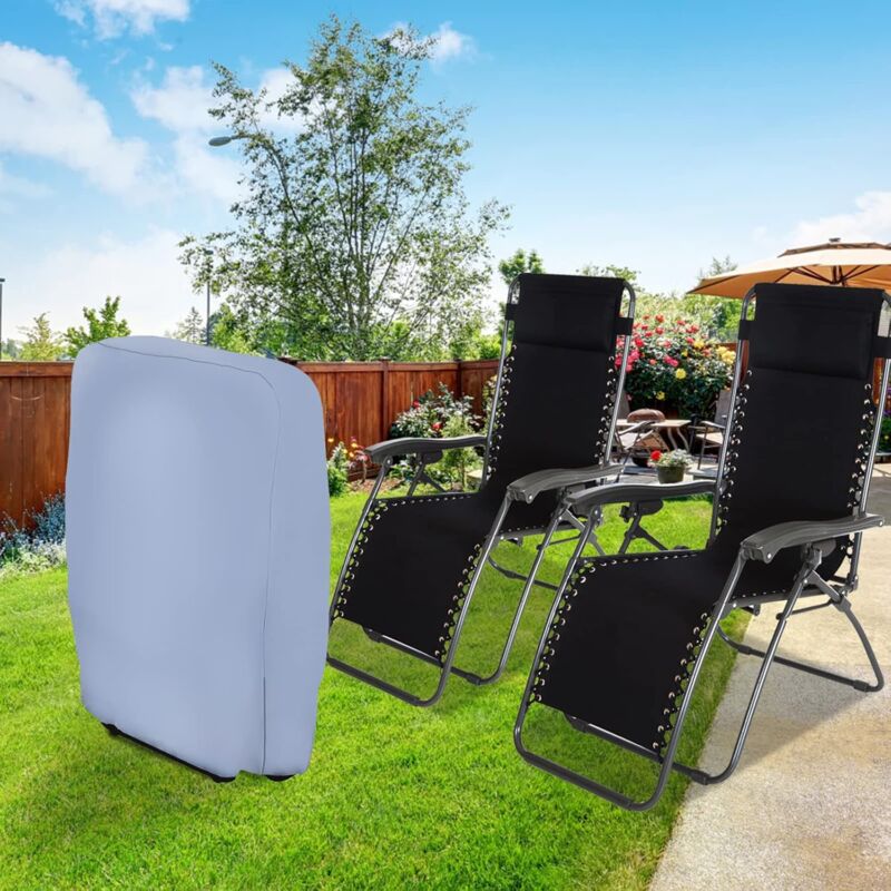 2 pcs Folding Sun Lounger Cover, Windproof Anti-Uv Waterproof Folding Garden Chair Covers, Garden Sun Lounger Cover, - Image 4