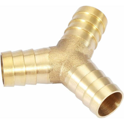 Brass Hose Barb, 3 Way Y Type Brass Hose Barbed Fitting Adapter Connector For Water/Oil/Gas/Air Pipes (12Mm 1Pc) - Image 2