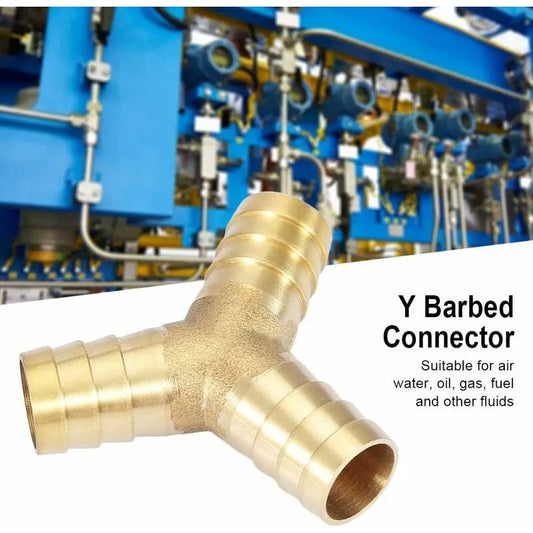 Brass Hose Barb, 3 Way Y Type Brass Hose Barbed Fitting Adapter Connector For Water/Oil/Gas/Air Pipes (12Mm 1Pc) - Image 3