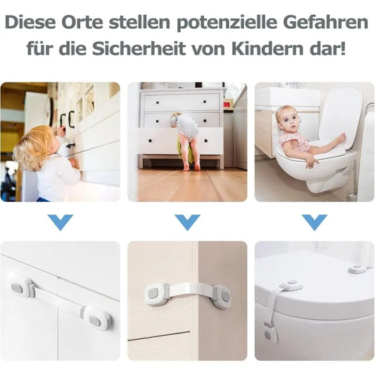 Baby Safety Door Lock 6 Pieces, Drawer Lock Cupboard Latches And Fridge Safety Cupboard Child Protection Baby Home - Image 4