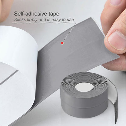 3 ROlls Waterproof Sealing Strip, Bathroom Seal, Pvc Self-Adhesive Caulking Tape For Kitchen, Toilet, Bathtub (Grey) - Image 3