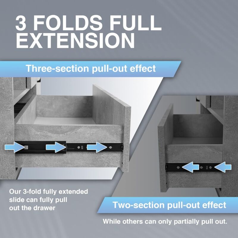 Drawer Slide With DAmper Drawer Slide 45Kg Load Capacity With Ball Bearing 1 Pair - Image 3
