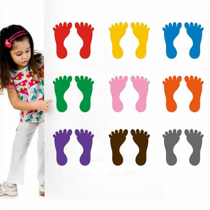 9 Pairs Footprint Stickers For Floor, Wall, Stairs To Guide Directions - Image 2