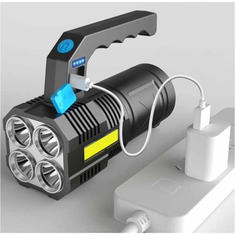 Ultra Powerful Rechargeable Cob LED Flashlight Waterproof Work Light 4 Modes Portable Emergency Torch For Hiking - Image 4