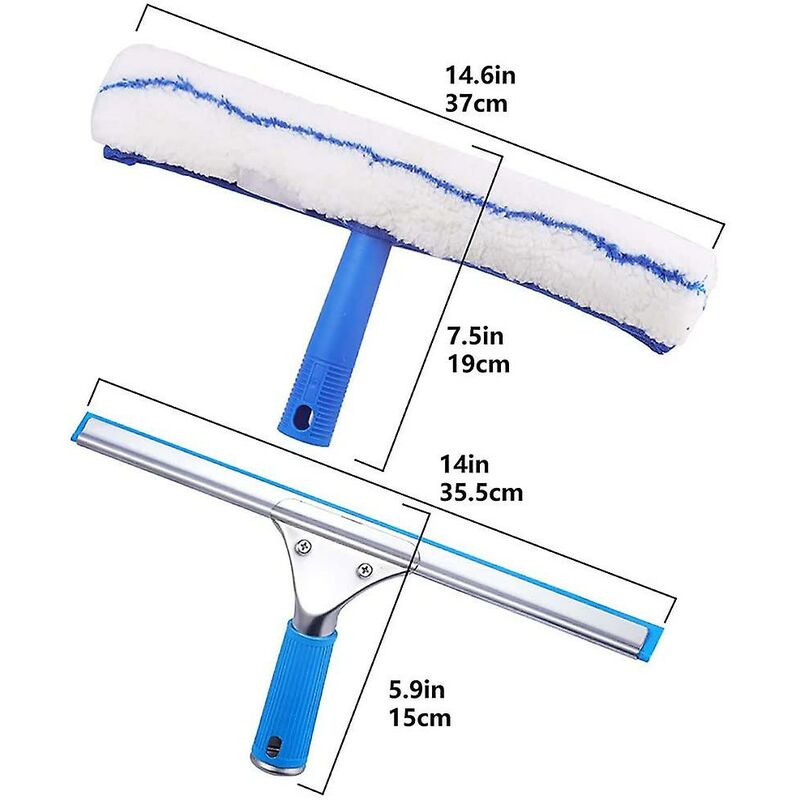 Window Cleaning Kit, Window Squeegee And Microfiber Cloth, Shower Squeegee With Rubber Lip, Window Cleaning Tool, 35Cm - Image 2