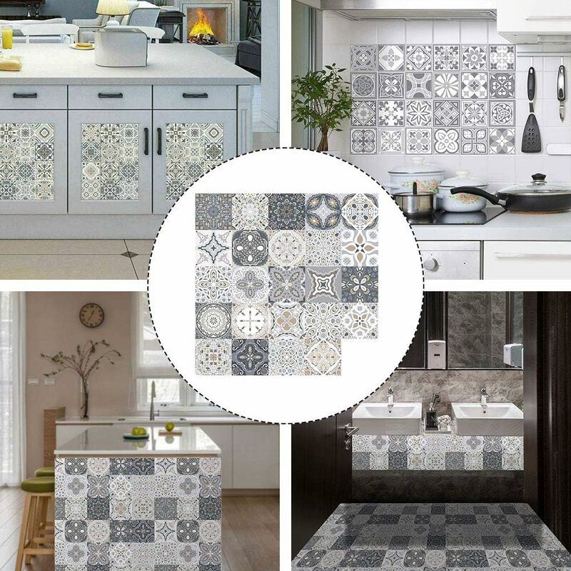 24 pcs Wall Tile Stickers - Self Adhesive Tile Stickers For Kitchen Living ROom Bathroom Home Decor (10Cm) - Image 3