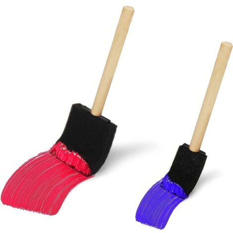 Foam Brushes (20 Pack) - Two Sizes - Sponge Brushes With Wooden Handle - Paint Stamp Brushes For Acrylic, Oil, Varnish - Image 3