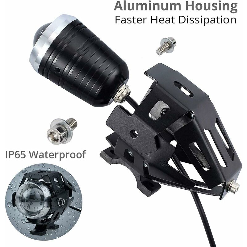 2 pcs 125W Motorcycle Headlight Extra LED Fog Light Motorbike Spotlight 1200Lm U5 Waterproof Motorcycle Scooter 4 - Image 2