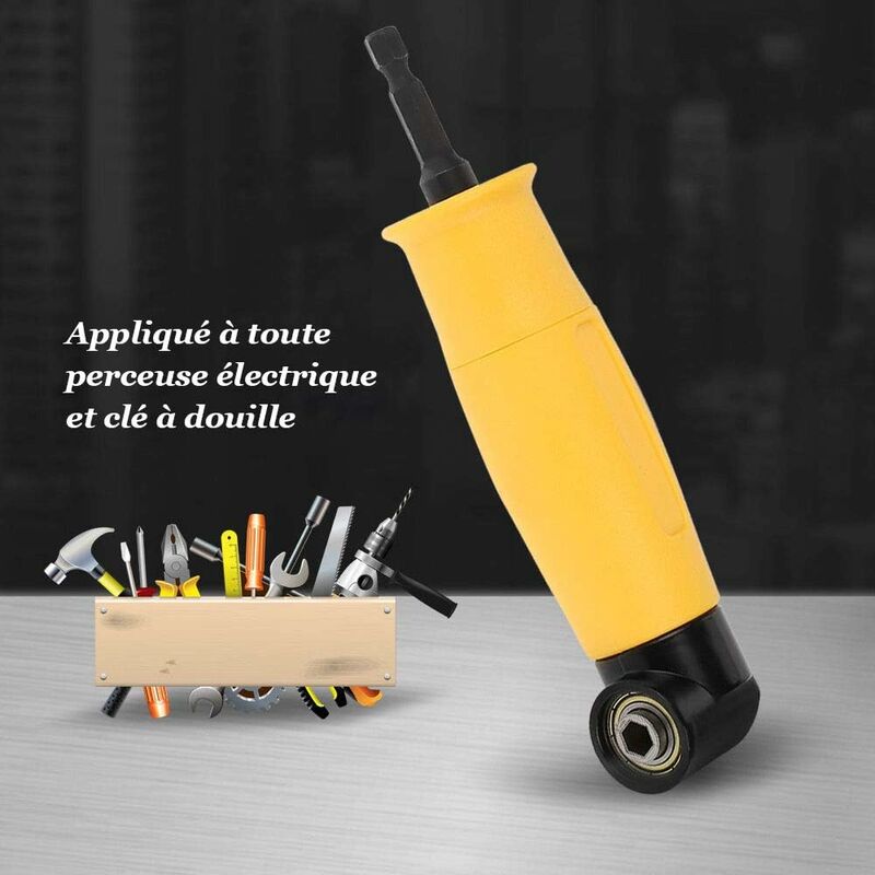 90 Degree Right Angle Drill Adapter Yellow Angle Driver 6.35Mm Hex Shank Driver And Screwdriver Drill Attachment With - Image 2