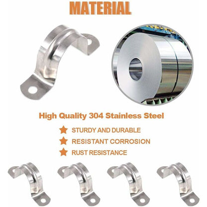 25Mm Stainless Steel 304 Hose Clamp U Type Pipe Clamp 20 pcs Tube Clamp Coupling Hoop 20 pcs Wholesale - Image 3