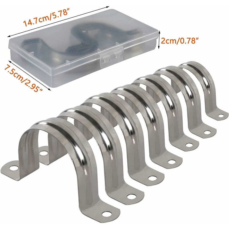 25Mm Stainless Steel 304 Hose Clamp U Type Pipe Clamp 20 pcs Tube Clamp Coupling Hoop 20 pcs Wholesale - Image 4