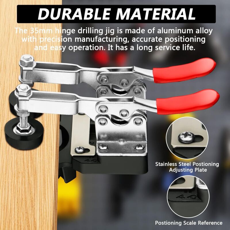 35Mm Hinge Jig, Door Cabinet Hinge Jig, Concealed Hinge Jig, Drill Guide Locator For Cabinets And Wardrobes - Image 4
