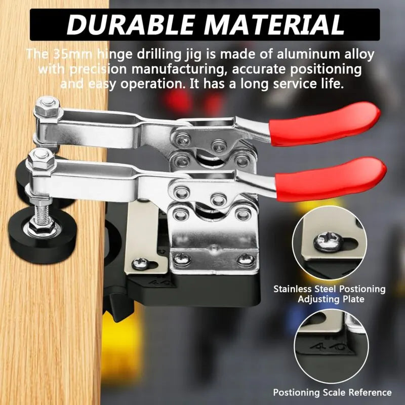 35Mm Hinge Jig, Door Cabinet Hinge Jig, Concealed Hinge Jig, Drill Guide Locator For Cabinets And Wardrobes - Image 4