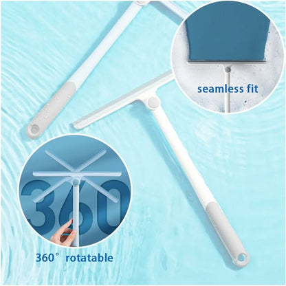 Silicone Shower Squeegee, White Shower Glass Squeegee, Multi-Purpose Silicone Squeegee For Windows, Mirrors, Glass, - Image 3