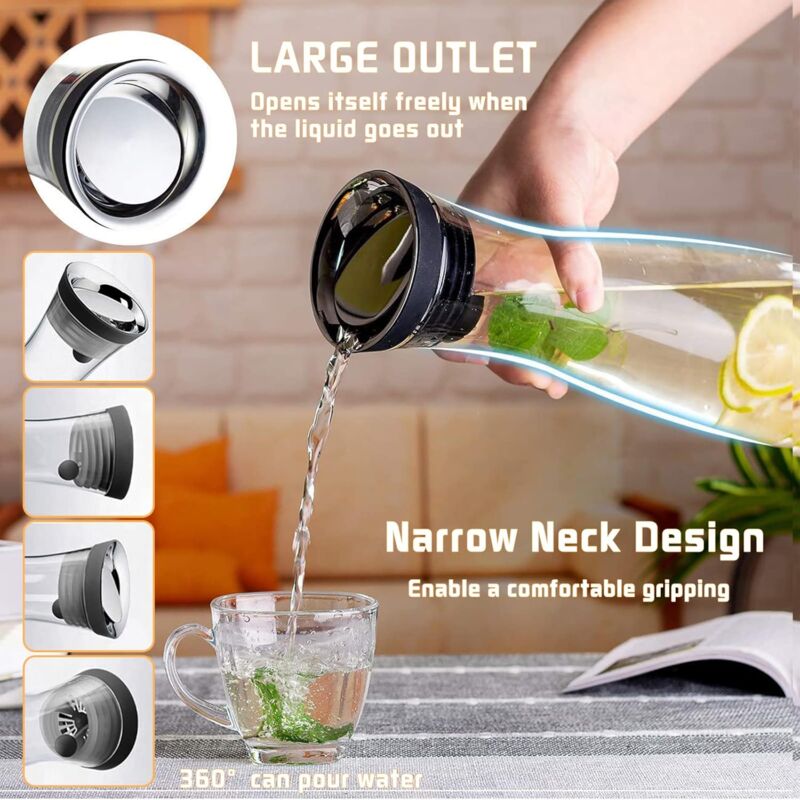 Glass Carafe, 1200Ml Glass Water Pitcher With Silicone Lid, For Homemade Beverage/Iced Tea/Milk/Coffee/Serving Wine, - Image 4