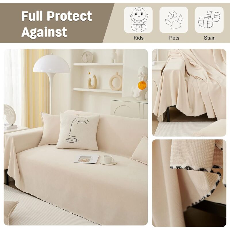 Stretch Sofa Cover Sofa Towel Decoration Universal Four Seasons Woven Sofa Towel Sofa Protector For Home Pets Kids 180 - Image 3