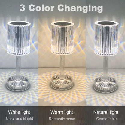 Crystal LED Table Lamp, Rechargeable Cordless Table Lamp, Touch Dimming LED Bedside Lamp For Living ROom Hotel Bedroom - Image 2