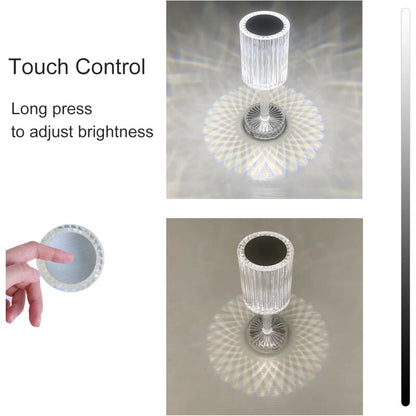 Crystal LED Table Lamp, Rechargeable Cordless Table Lamp, Touch Dimming LED Bedside Lamp For Living ROom Hotel Bedroom - Image 3