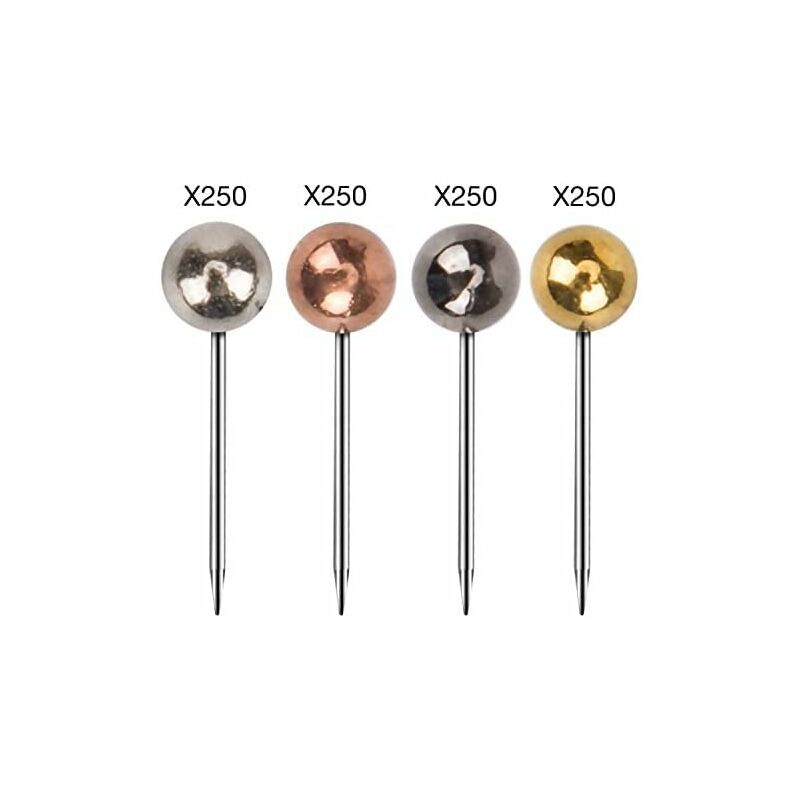 1000 Pieces Push Pins Map Thumbtacks Push Pins For Cork Board, Fabric Marking, 1/8 Inch ROund Metal Head - Image 2