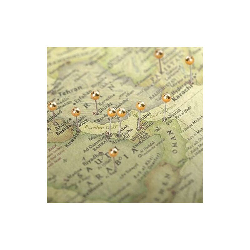 1000 Pieces Push Pins Map Thumbtacks Push Pins For Cork Board, Fabric Marking, 1/8 Inch ROund Metal Head - Image 3