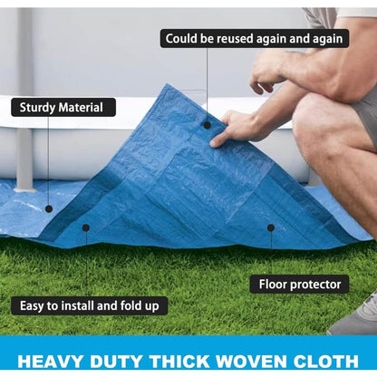 Pool Ground Sheet, Rectangular Pool Ground Sheet For 300X200Cm Pool - Blue Waterproof Foldable Pool Ground Sheet And - Image 3