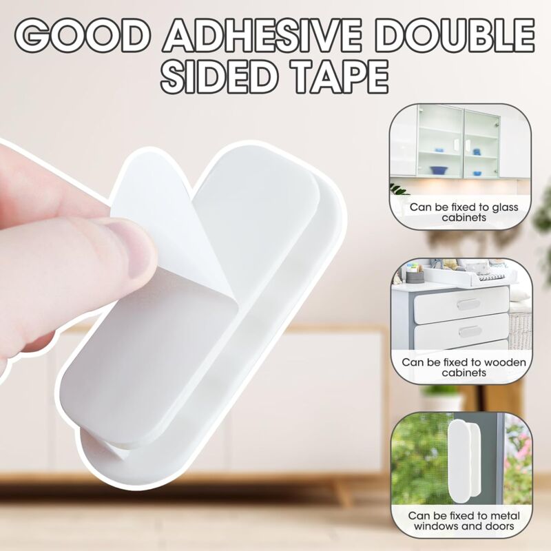 Balcony Door Knob, 4 pcs Set Door Handles, Cabinets, Furniture Glass, Plastic Look - Image 4
