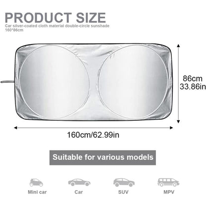 Car Windshield Sun Shade,Foldable Front Windshield Visor Sunshade Cover,Anti Uv Reflective Protector,Sunshade Block - Image 2