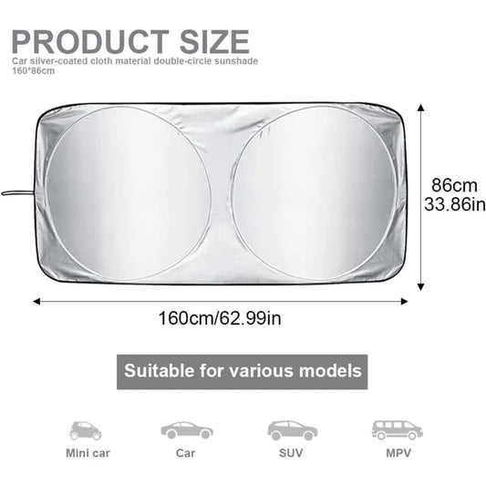 Car Windshield Sun Shade,Foldable Front Windshield Visor Sunshade Cover,Anti Uv Reflective Protector,Sunshade Block - Image 2
