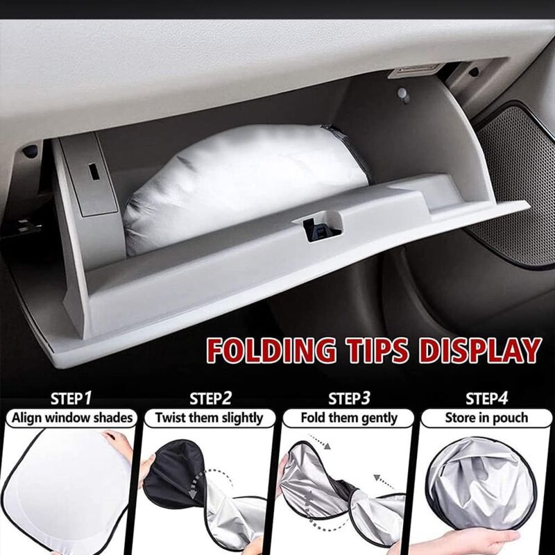 Car Windshield Sun Shade,Foldable Front Windshield Visor Sunshade Cover,Anti Uv Reflective Protector,Sunshade Block - Image 3
