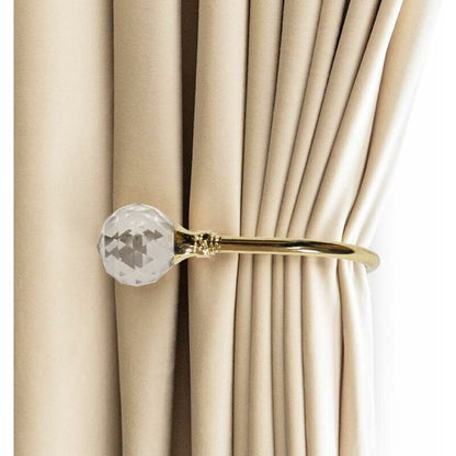 Curtain Tiebacks Wall Hooks U Metal Curtain Tiebacks, Metallic Curtain 2 Pack (Small, Gold)
