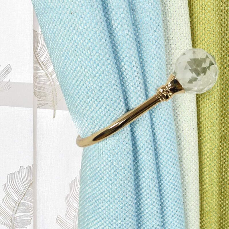 Curtain Tiebacks Wall Hooks U Metal Curtain Tiebacks, Metallic Curtain 2 Pack (Small, Gold) - Image 2