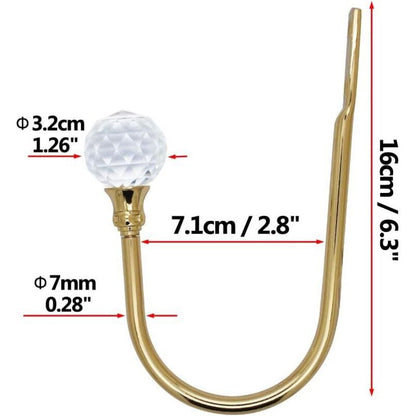 Curtain Tiebacks Wall Hooks U Metal Curtain Tiebacks, Metallic Curtain 2 Pack (Small, Gold) - Image 4