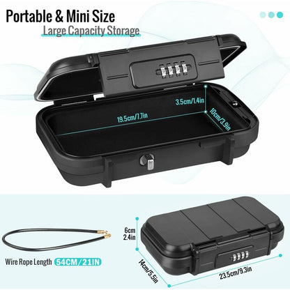 Portable Safe Box Mini Travel Safe Box Waterproof Anti-Theft With Detachable Metal Cable For Home, Office, Hotel, - Image 2