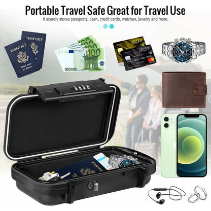 Portable Safe Box Mini Travel Safe Box Waterproof Anti-Theft With Detachable Metal Cable For Home, Office, Hotel, - Image 4