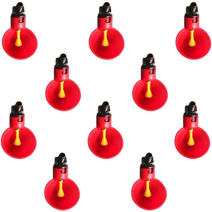 10 pcs Poultry Drinking Water Cups Automatic Plastic Chicken Cage Water Bowls Quail Piegon Waterers For Livestock