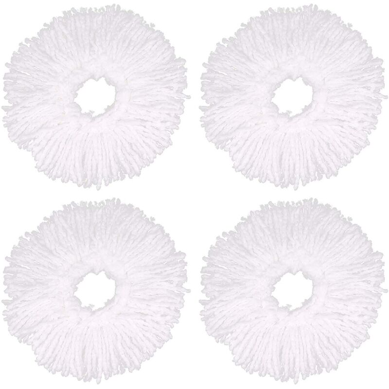 4 pcs Microfiber Mop Heads, ROund Replacement Mop Heads 360 ROtation Mop Heads For Floor Cleaning (Diameter 16Cm) - Image 2