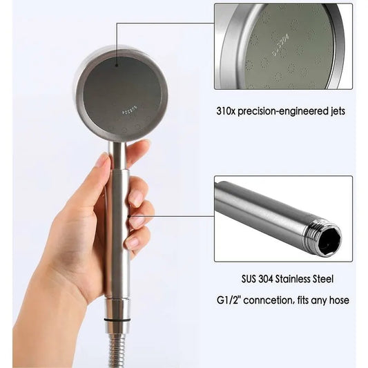 304 Stainless Steel High Pressure Shower Head Bathroom Shower Head Water Saving Easy Installation - Image 2