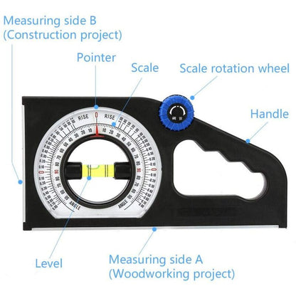 Inclinometer Universal Slope Measuring Ruler Multifunction Angle Meter Engineering Horizontal Measuring Angle - Image 2