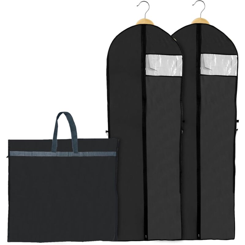 2 pcs Foldable Garment Covers 180X60Cm, Breathable Dustproof Protective Cover For Long Wedding Evening Dress Suits - Image 2