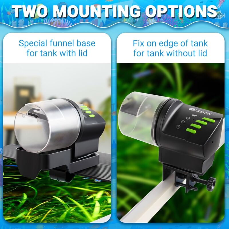Aquarium Fish Feeder, Multifunctional Adjustable Automatic Food Dispenser Plug In Turtle Vacation Feeder Resun Af2020 - Image 3