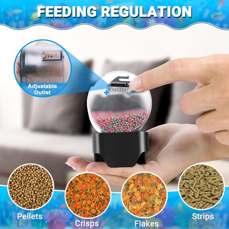 Aquarium Fish Feeder, Multifunctional Adjustable Automatic Food Dispenser Plug In Turtle Vacation Feeder Resun Af2020 - Image 4