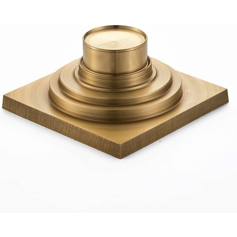 Brass Bathroom Floor Drain - Antique Unique Square Shower Drain Flower Carved For Toilet Garden 10Cm - Image 3