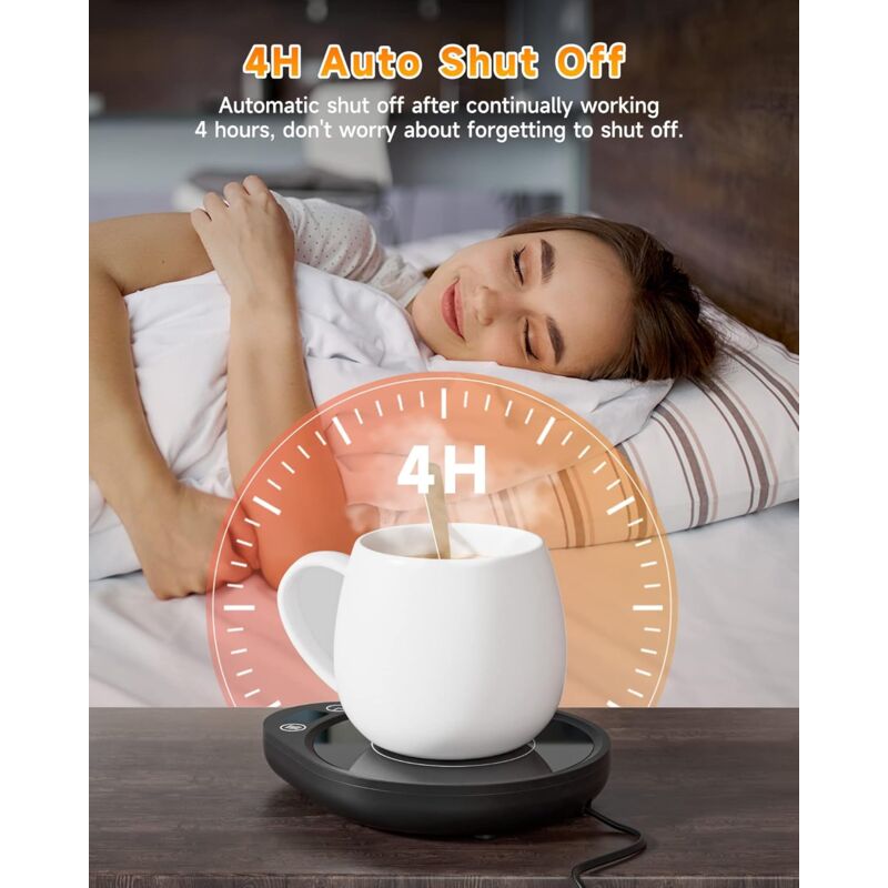 Coffee Mug Warmer With 3 Temperature Settings Electric Beverage Warmer Auto Shut-Off, Coffee, Tea And Milk Warmer For - Image 3