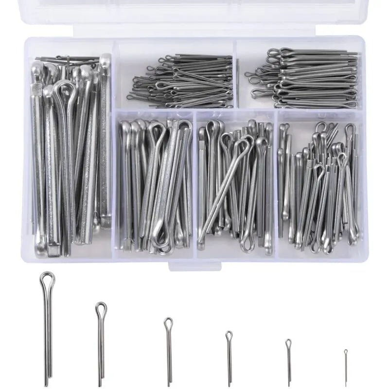 230 pcs Stainless Steel Cotter Pins M1 M2.5 M3 M4 M5 Retaining Pin Assortment Kit With Storage Box