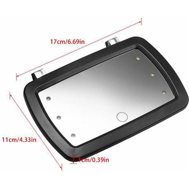 Car Sun Visor Mirror, 6 LED Vanity Mirror Automotive Makeup Mirror Cosmetic Mirror With Touch Screen For Car Truck Suv - Image 2
