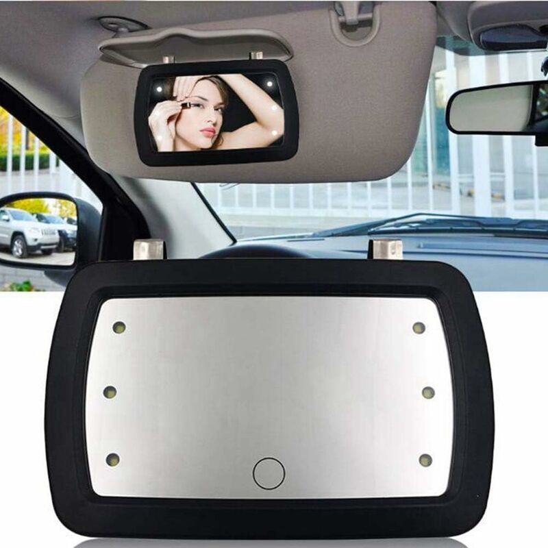 Car Sun Visor Mirror, 6 LED Vanity Mirror Automotive Makeup Mirror Cosmetic Mirror With Touch Screen For Car Truck Suv - Image 3