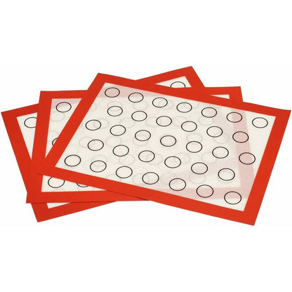 Silicone Baking Mat 3 pcs Set Reusable Non-Stick Baking Sheet Pastry Kneading Dough Oven Mat For Macaron Biscuit Dough, - Image 3